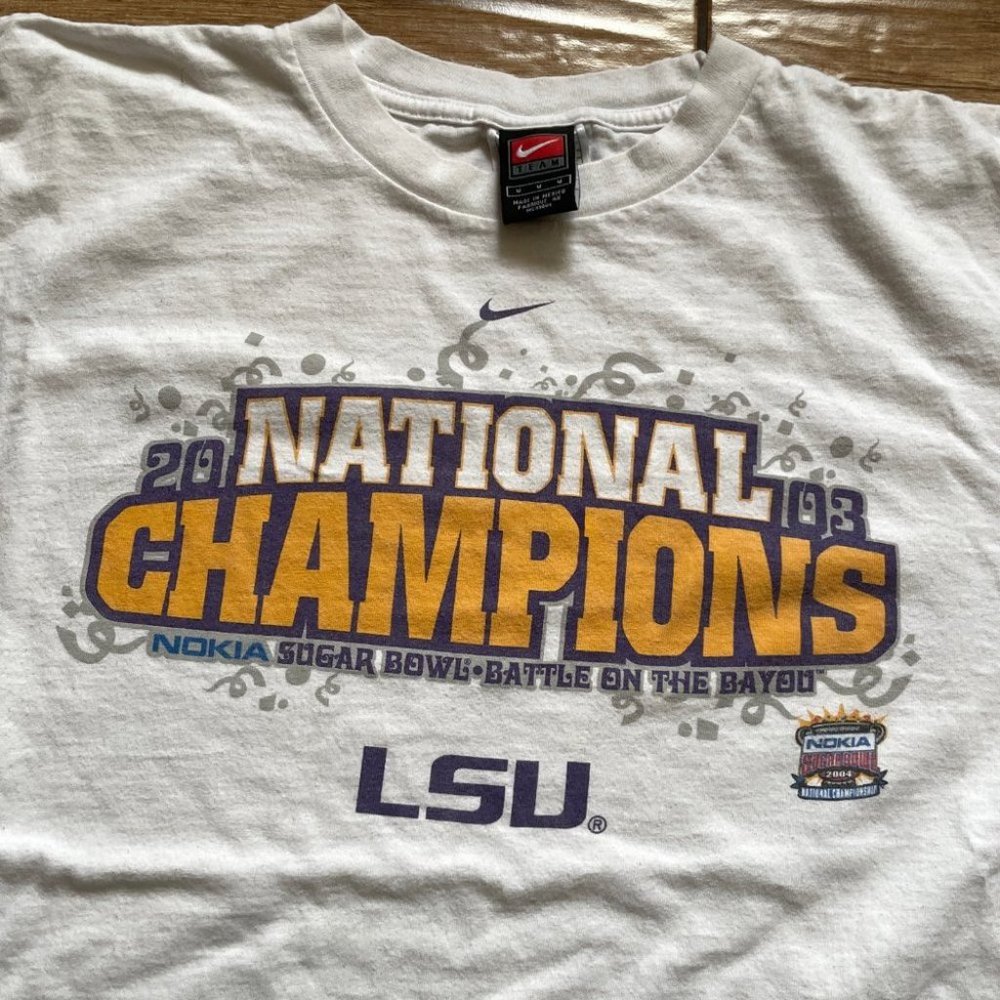 Y2k Nike 2003 LSU College Football National Champions Shirt Size Medium - Picture 2 of 3